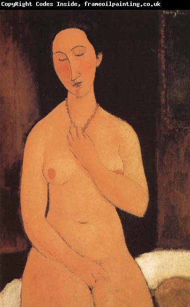 Amedeo Modigliani Seated unde with necklace